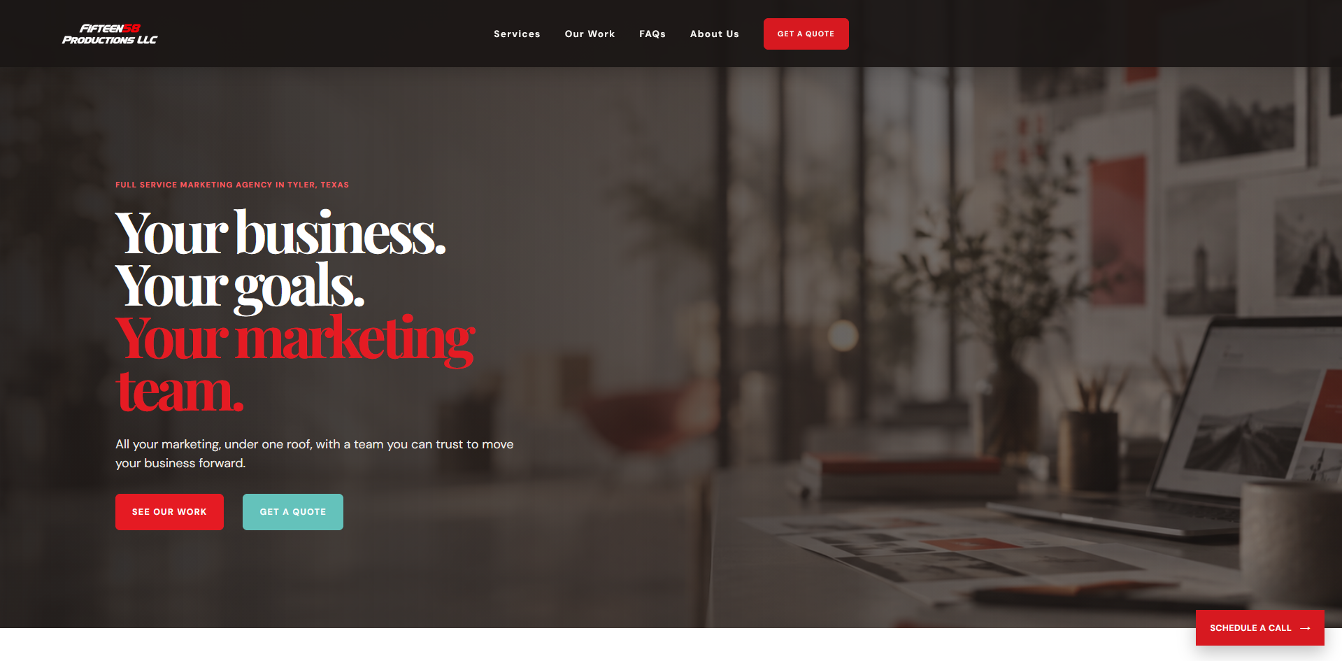 Fifteen58 website designed and developed by Solaxn