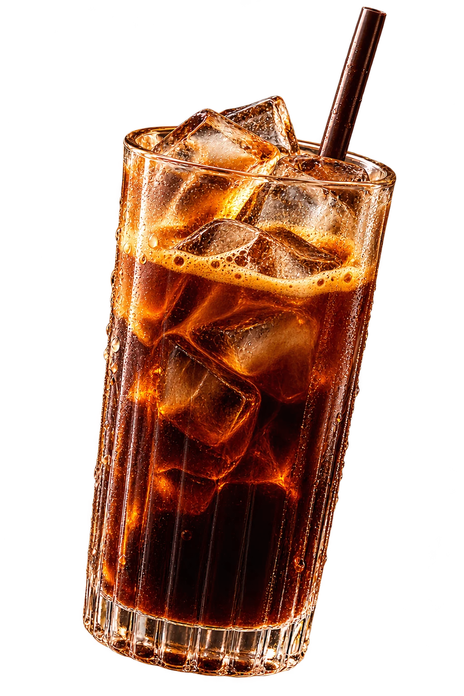 Espresso poured over the ice
